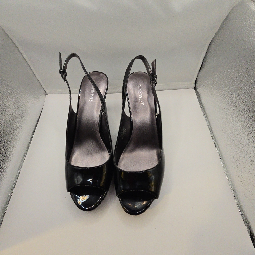 Nine West Black Slingback Heels